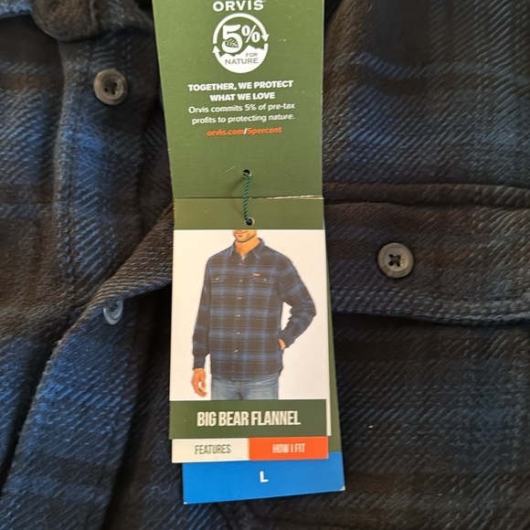 Orvis Big Bear Flannel Size Large NWT - Picture 3 of 15
